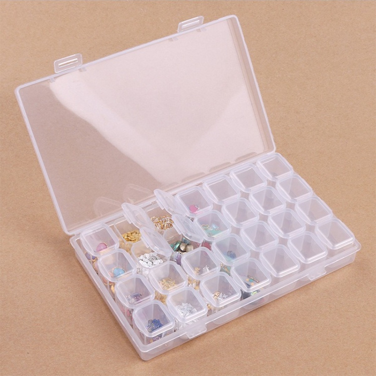 Tech Accessories Box - 28 Girds Adjustable Plastic Storage Box