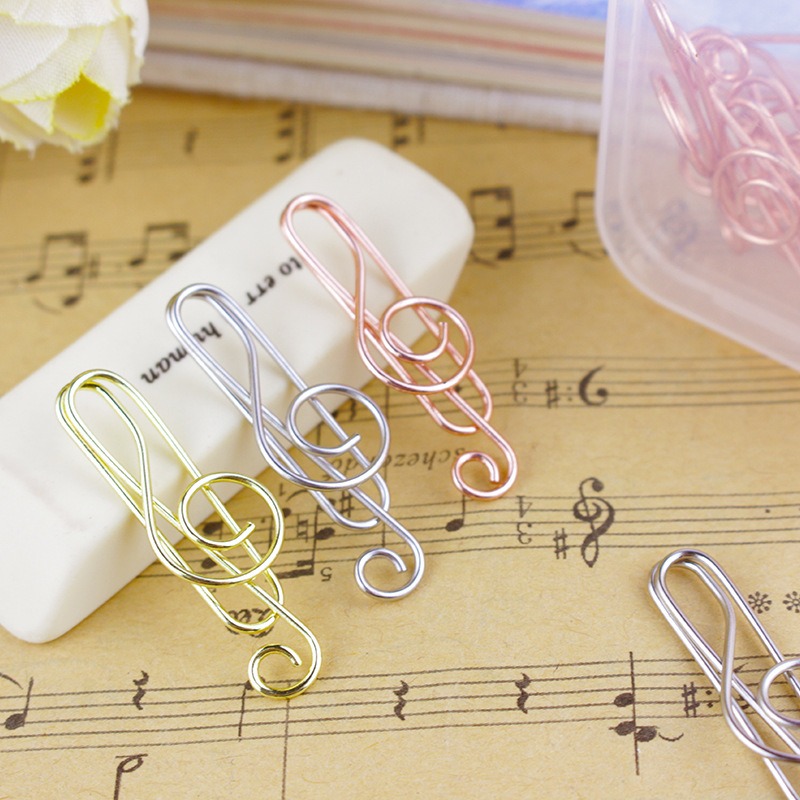 Tech Office Accessories - 10pcs/box Music Note Shaped Paper Clips
