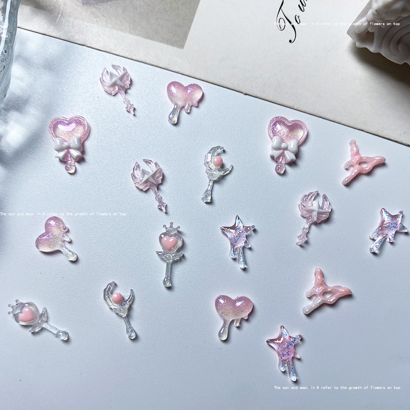 Trending Tech Accessories - 20pcs 3D Korean Kawaii Pink Resin