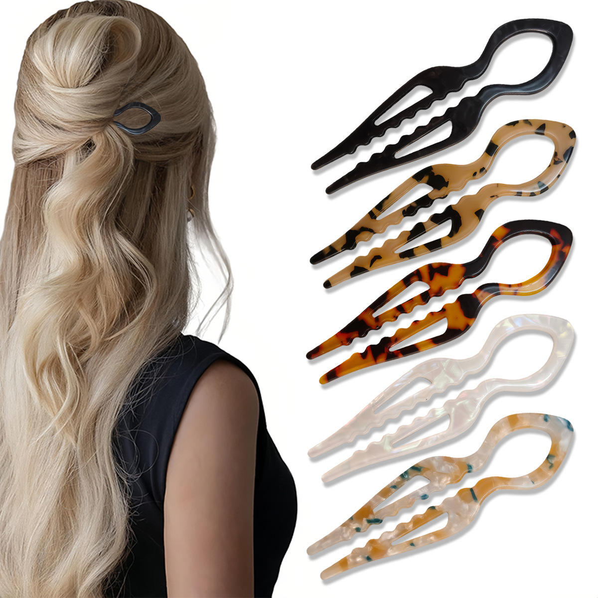 U-Shaped Hair Sticks Tortoises - Tech Accessories For Women 评论和价格