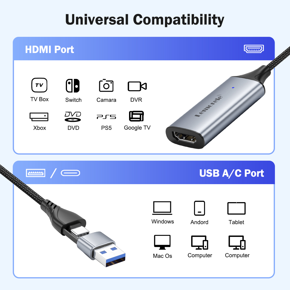 Lemorele USB 2.0 Video Capture - Usb C To Hdmi 评论和价格