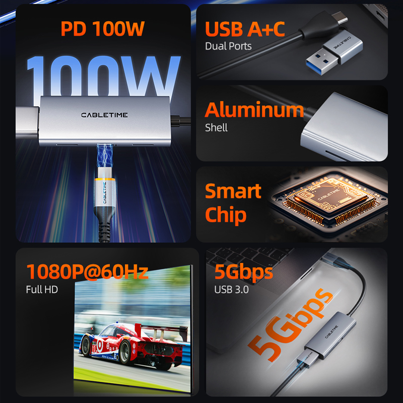 CABLETIME USB 3.0 HDMI Video C - Usb C To Hdmi 评论和价格