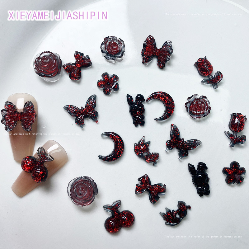 20pcs 3D Dark Gothic Resin Nai - Trending Tech Accessories 评论和价格