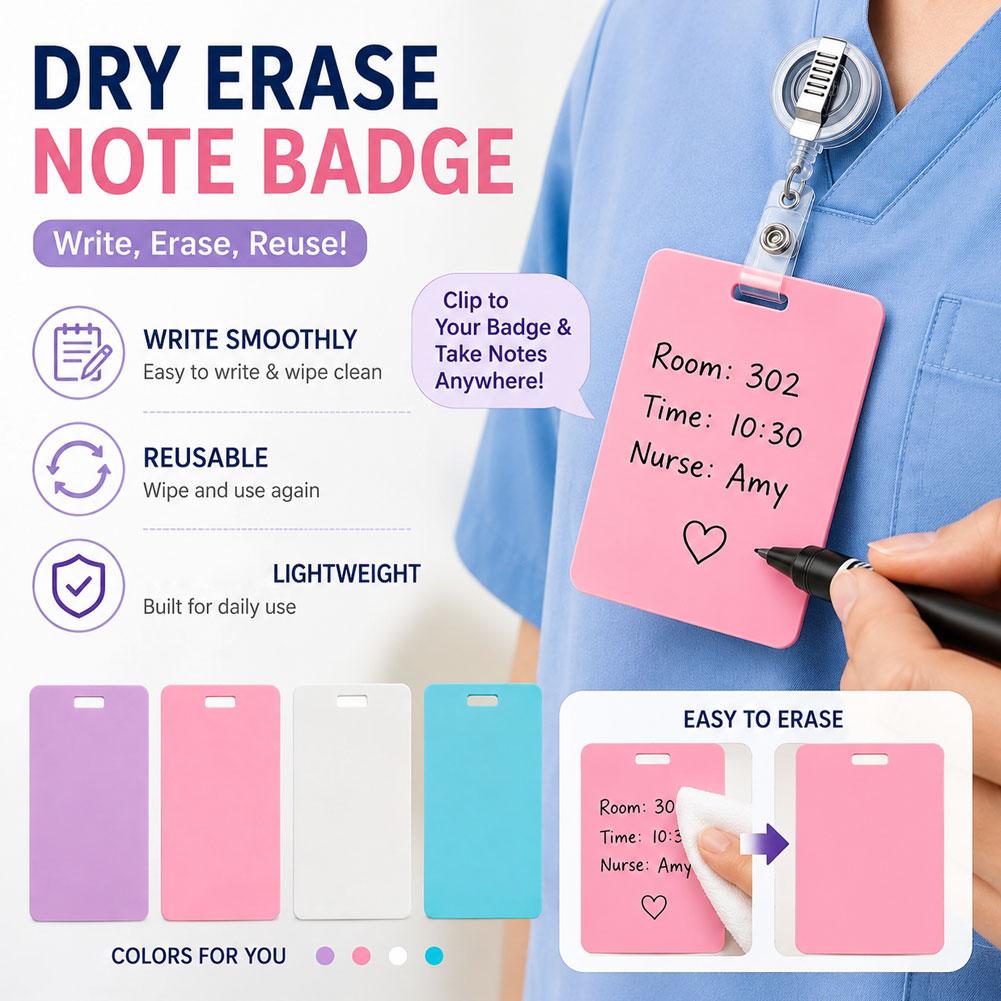 Portable Dry Erase Note Badge  - Tech Office Accessories 评论和价格