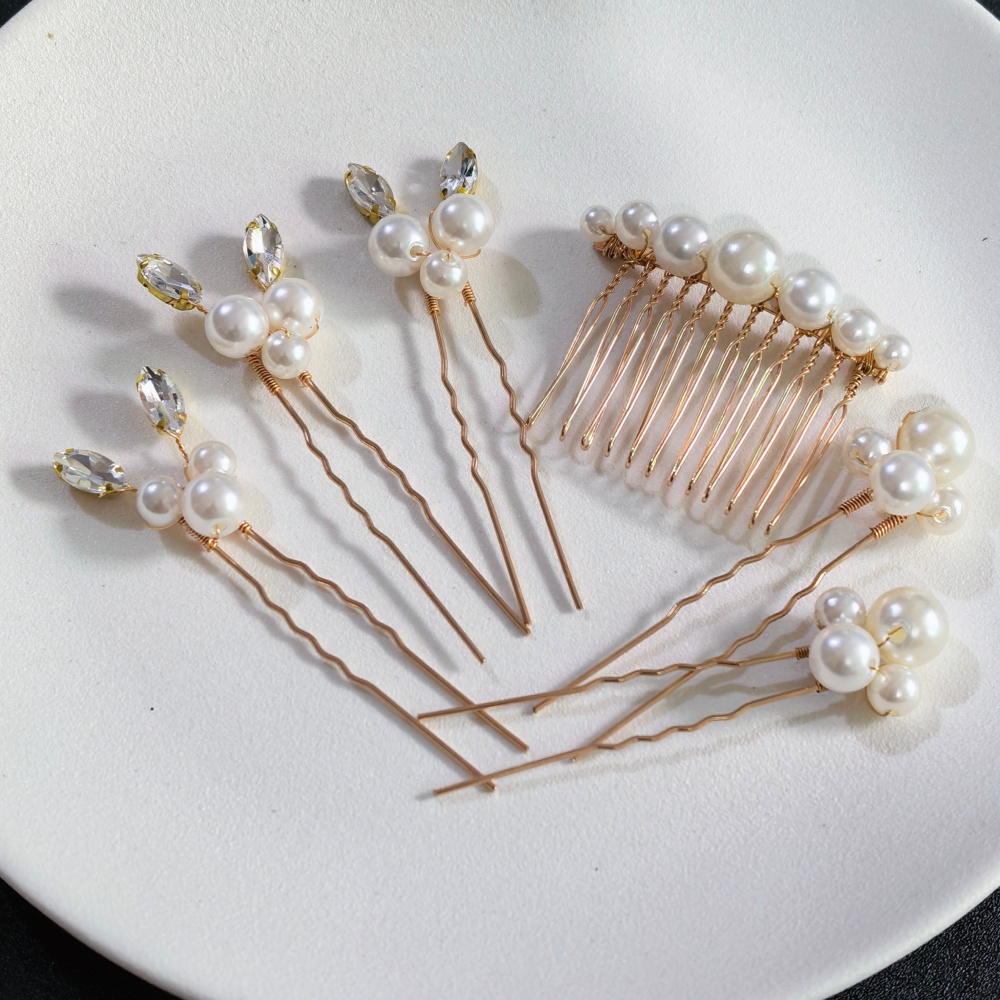 Pearl Crystal Hair Pins Comb S - Tech Accessories For Women 评论和价格