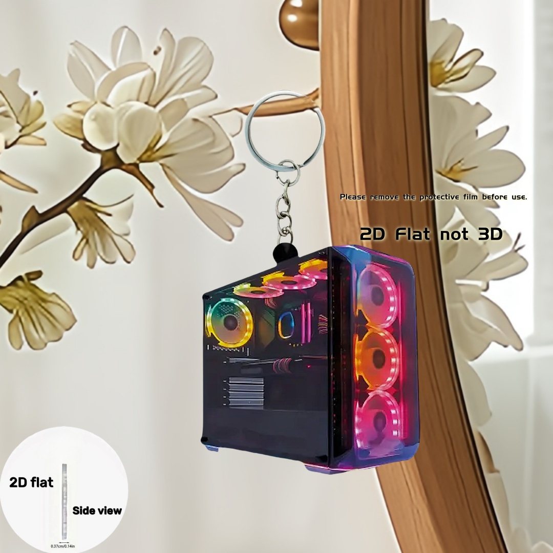 RGB Computer Host Pendant Keyc - Tech Keychain Accessories 评论和价格