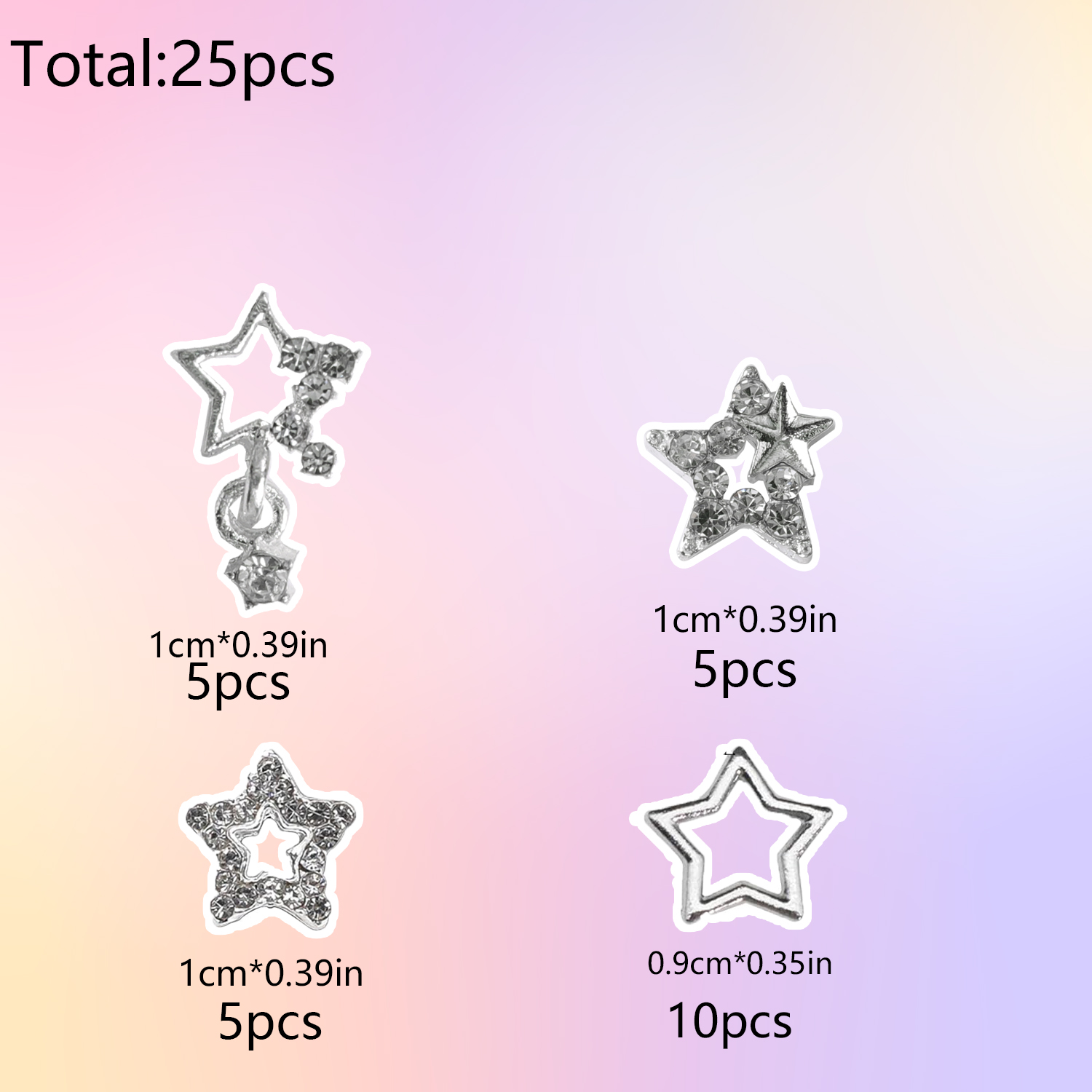 25PCS Star Nail Charms 3D Allo - Trending Tech Accessories 评论和价格